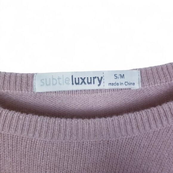 Subtle Luxury 100% Cashmere Sweater Easy Fit Carnation - Size S/M - Picture 6 of 7